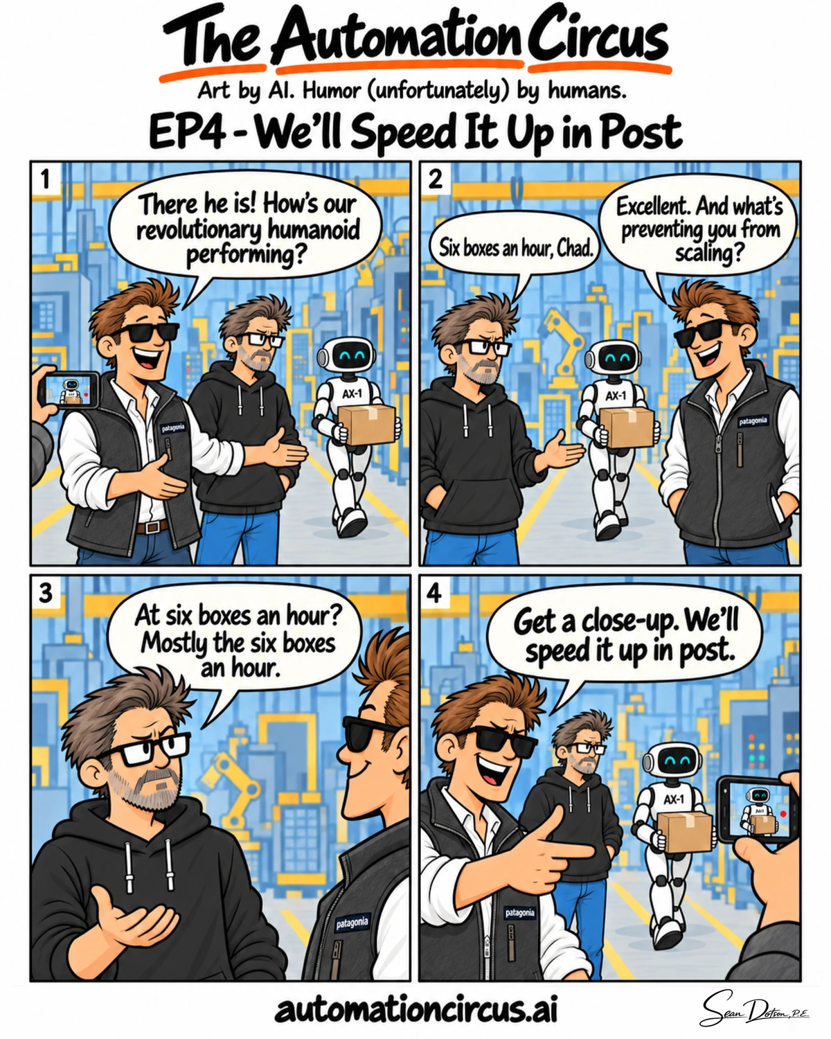 EP04 — We’ll Speed It Up in Post. Complete four-panel strip.